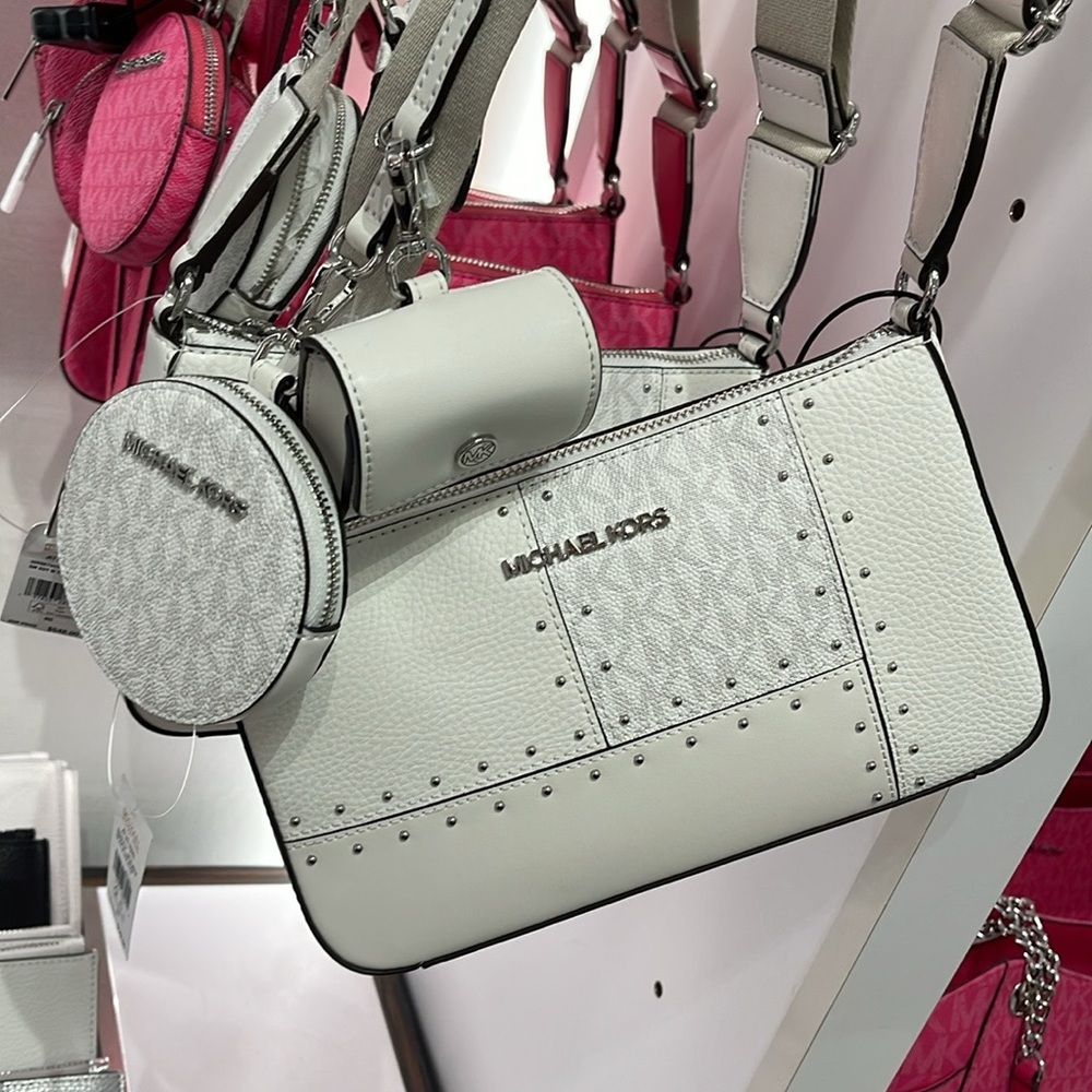 Michael Kors Jet Set Signature Logo Crossbody Bag with Case  Apple Airpods Pro® - Picture 15 of 16